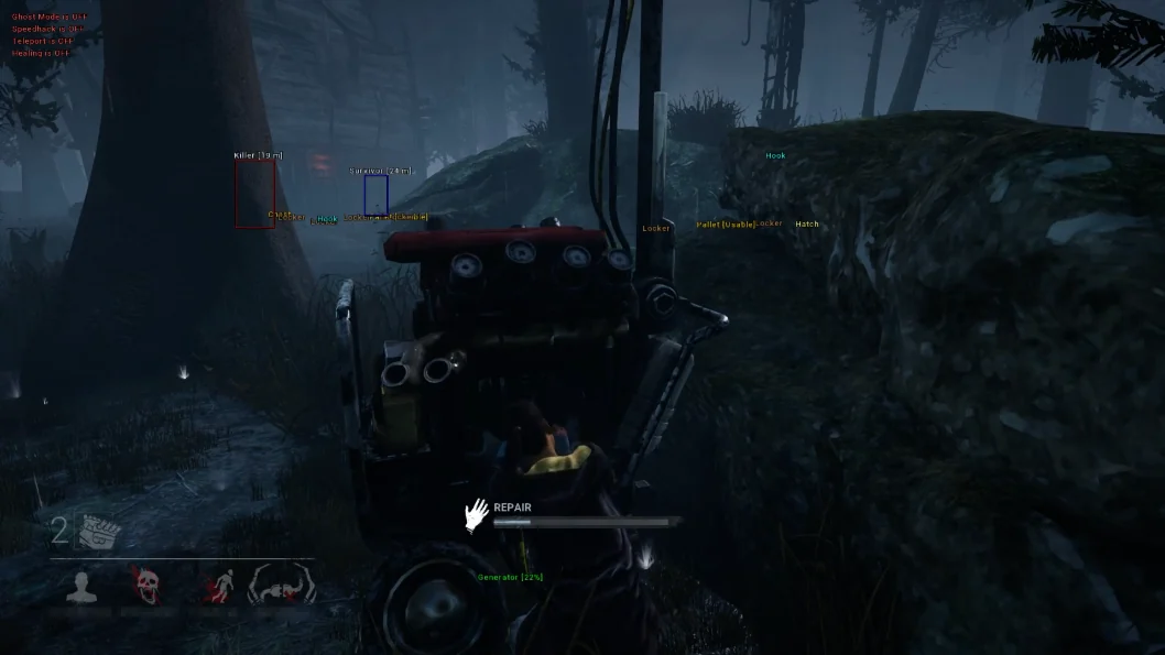 DBD cheats — generator repair with ESP HUD